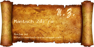 Mantsch Zóra névjegykártya